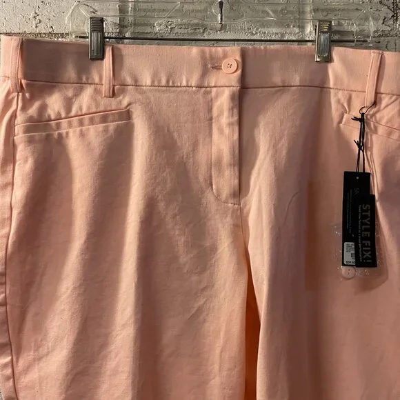 Lane Bryant The Lena Capri Pants 24 Pink Smart Stretch NWT - Picture 2 of 12
